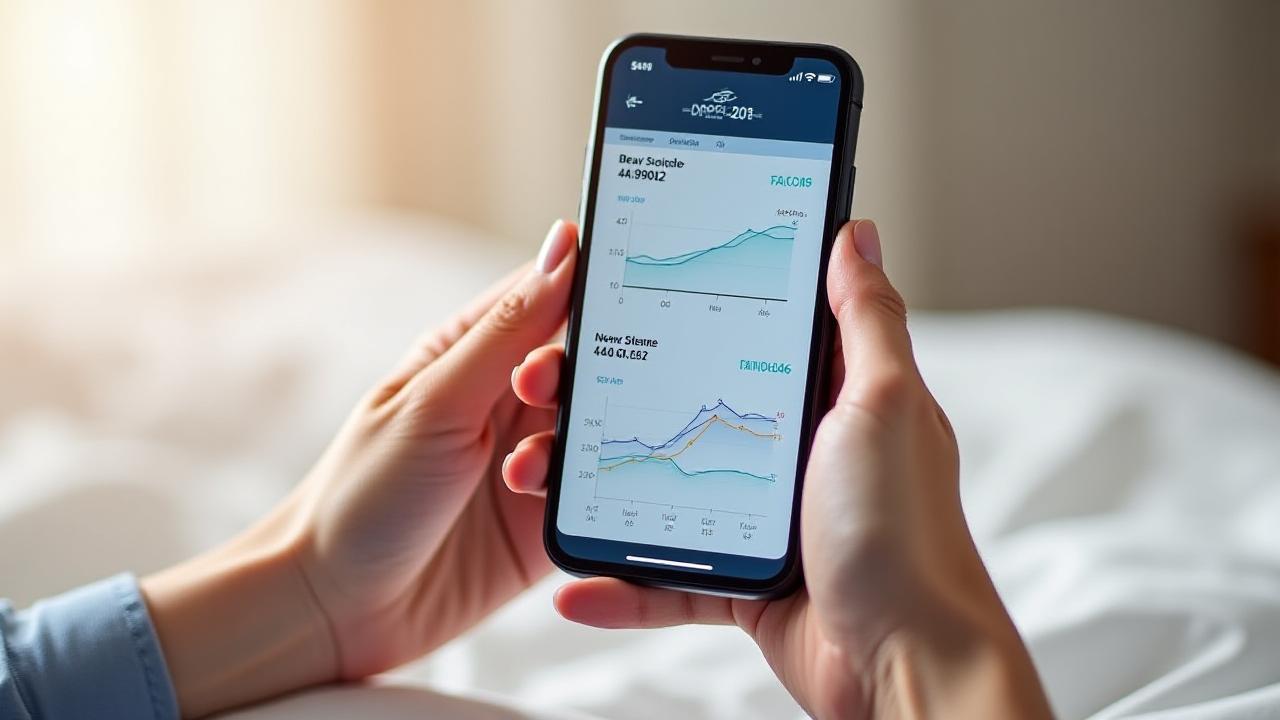 Dashboard esemplificativa dell'app Corallo Cura che mostra grafici di analisi del sonno come fasi del sonno, variabilità della frequenza cardiaca (HRV) e temperatura corporea.