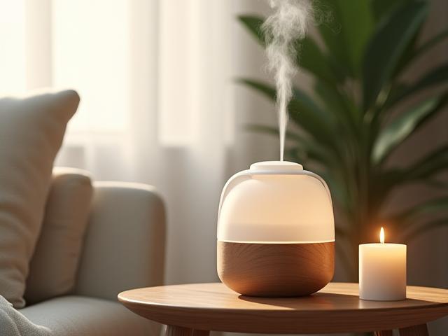 Diffusore di aromi elegante in un ambiente domestico rilassante.