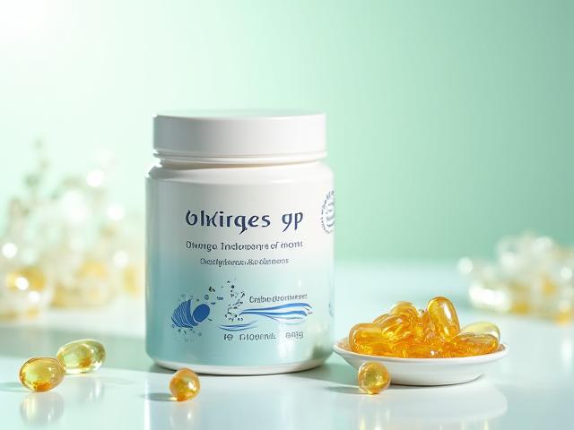 Confezione di integratore Omega-3 con capsule morbide in evidenza.